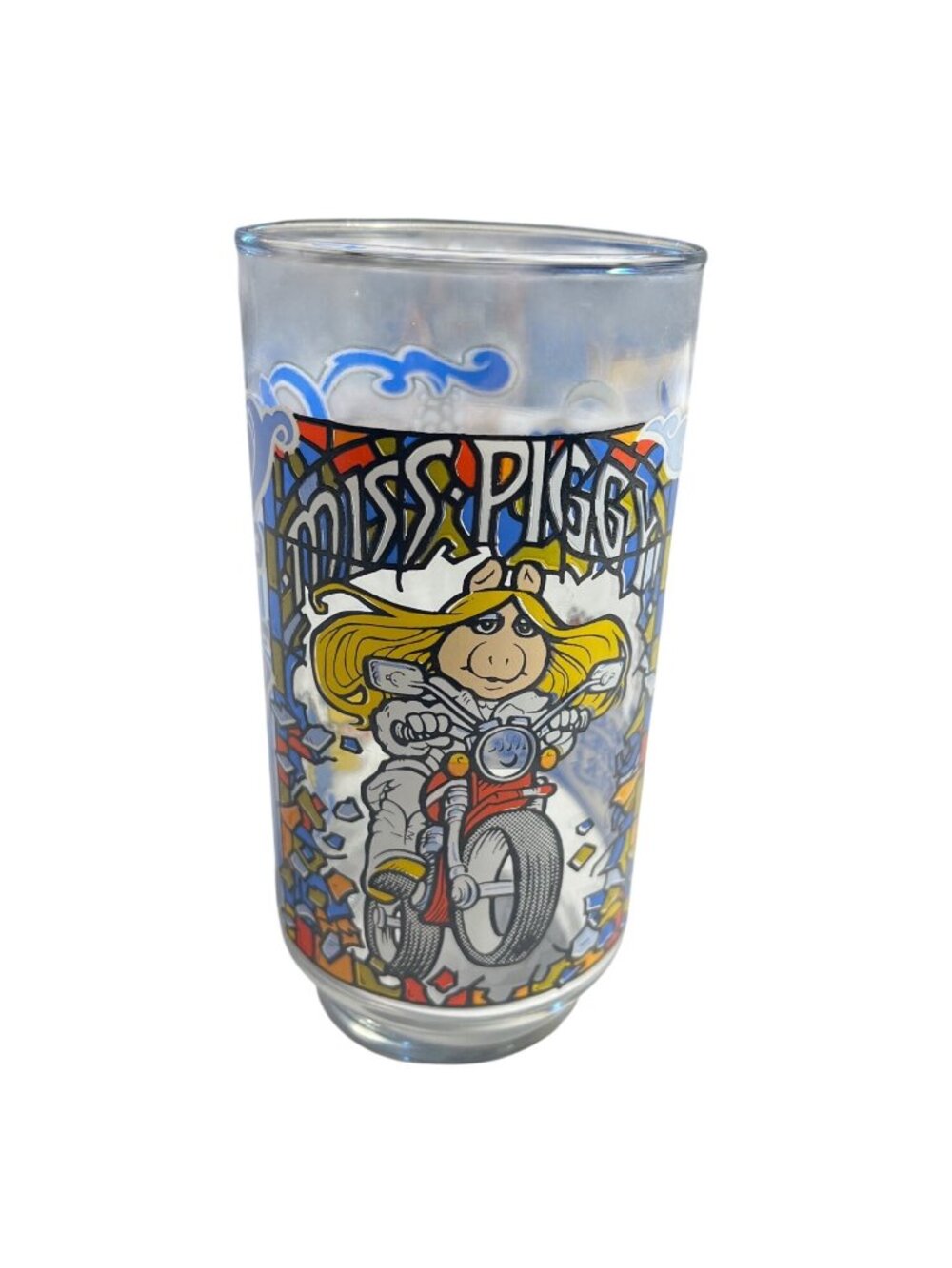 Vintage 1981 McDonalds Miss Piggy Glass "The Great Muppet Caper" Design 16 Oz